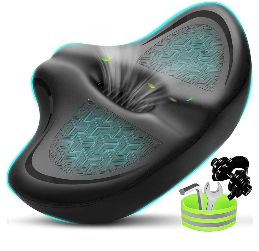 Noseless Bike Seat Cushion for Men & Women - Extra Padding & Comfort Wide Bicycle Seat, Oversized Comfortable Saddle for Peloton Bikes, Exercise Bikes, Electric Bikes, Cruiser Bikes