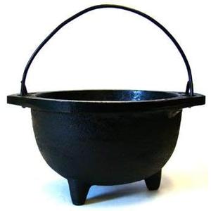 Cast Iron Cauldron w/Handle, Ideal for smudging, Incense Burning, Ritual Purpose, Decoration, Candle Holder, etc. (6" Diameter Handle to Handle, Inside Diameter 4 1/8")