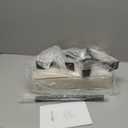 IBUYKE Small 12" H Footrest Stool, Square Linen Foot Stool with Metal X-Leg, Multi-Use as Small Side Table, Step Stool for Living Room, Bedroom, Entryway, Office, Linen WBD011Y