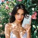 ChiCsFleur for iPhone 16 Case, TPU Phone case with Camera Protection for Women Girls Teens - Light Blue Chinoiserie Nature Peony Minimalist Floral Elegant Artistic Sorority Aesthetic Unique (Peonelle)