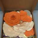 Large Paper Flowers Decorations for Wall, Artificial 3D Flower Wall Decor with Butterfly Sticker Orange Champagne Floral Wall Decal for Classroom Spring Garden Tea Bulletin Board Decorations