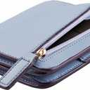 Toughergun Wallet Women Rfid Blocking Small Compact Bifold Luxury Leather Pocket Wallet Ladies Mini Purse with ID Window (Blue)
