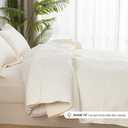SheRest Twin Quilt Bedding Set - Soft Breathable Bed Quilt, Modern Style Embossed Bedspreads, Lightweight Microfiber Reversible Coverlet for All Seasons, Cream, 1 Quilt&1 Pillow Sham