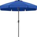 ABCCANOPY 9ft Scalloped Patio Umbrella, Outdoor Table Umbrella with Tilt and Crank, Fiberglass Ribs Deck Umbrella for Patio, Pool, Garden, Picnic (Blue)