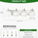 IZORRO Bathroom Light Fixtures, 4-Light Brushed Nickel Vanity Light, Modern Wall Sconces with Globe Milk White Glass Shade, Vanity Lighting Fixtures Over Mirror,E26 Bulb Socket