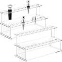 UNICRAFTALE 2 Sets Wine Bottle Stopper Display Stairs 18 Slot Clear Acrylic 2 Tier Riser Wine Stopper Holder Wine Stopper Display Stand Rack for Countertop 9.44"Lx3.93"Wx4.72"H