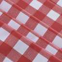 sancua Checkered Vinyl Rectangle Tablecloth - 54 x 78 Inch - 100% Waterproof Oil Proof Spill Proof PVC Table Cloth, Wipe Clean Table Cover for Dining Tables, Buffet Parties and Camping, Red and White