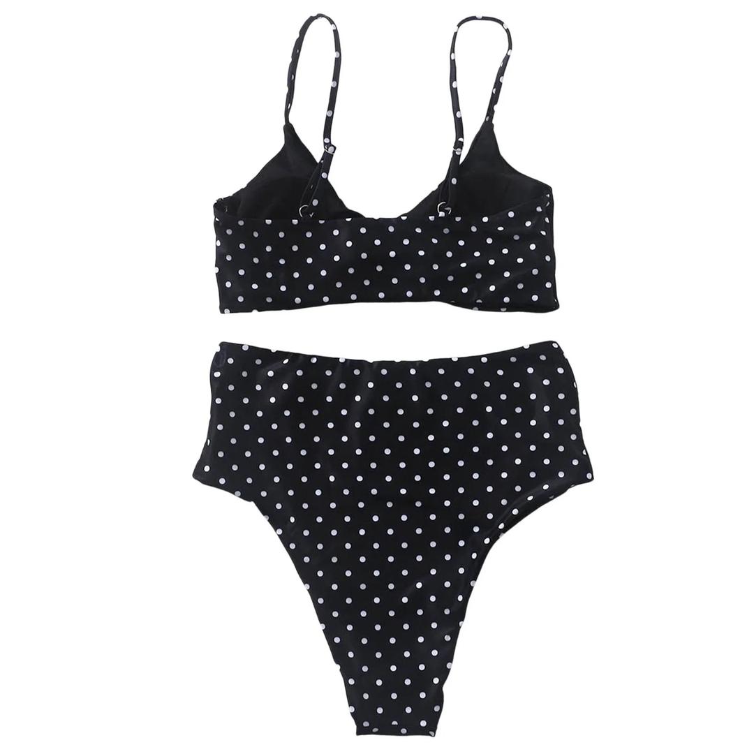 Womens Bikini Set Bandeau Black Bikinis Push Up Swimsuit High Waist Plus Size Swimwear Women Suits Biquini New Bikini L