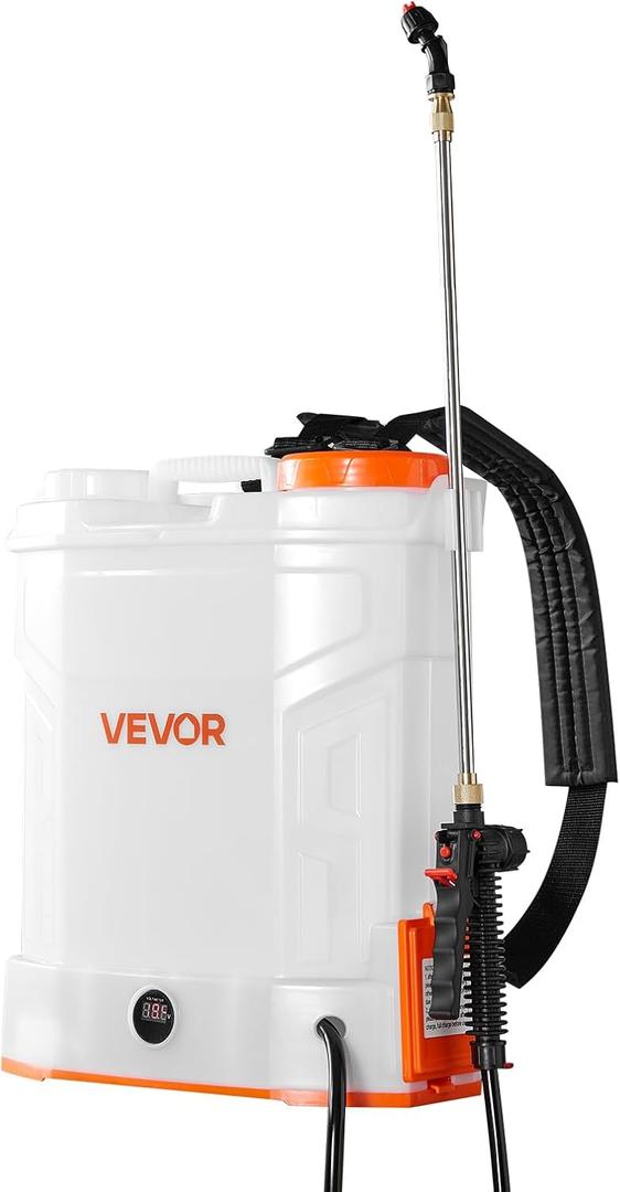 VEVOR Battery Powered Backpack Sprayer, 3.2 Gal Powerful Electric Backpack Sprayer, 2 Retractable Wands & 5 Nozzles, Adjustable 0-90 PSI, 2 Hour Runtime, Portable Weed Sprayers for Yard Garden Lawn