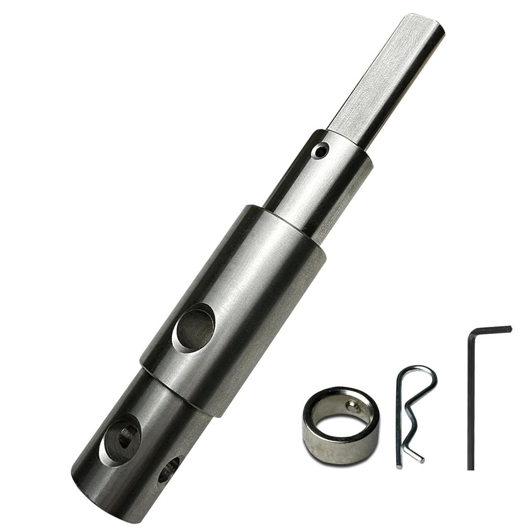 Neeki Two Stage Auger Adapter, Ice Auger Drill Adapter, for 1/2 Inch Hand Drills, for 3/4 and 7/8 Inner Diameter Augers, for Digging Holes, Garden Planting, etc