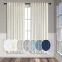 Pitalk Cream Sheer Curtains 68 Inch Length 2 Panel Set for Living Room Back Tab Pleated Farmhouse Coastal Decor Cotton Textured Gauze Curtain for Dining Room Home Office French Door Ivory Colored