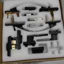 goldenwarm Double Front Door Lock Set, Matte Black Double Door Handle with Dummy, Double Front Door Hardware Set with Reversible Handle Lever