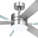 YITAHOME 60 Inch Crystal Ceiling Fan with Light & Remote, Noiseless DC Motor, 3 Color Adjustable LED, Reversible Airflow & Memory Function, Modern Chandelier Style for Home (Nickel)