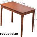 Solid Wood Desk with Drawers, Home Office Desk for Small Spaces, Gaming Work Study Desk, Student PC Desk for Bedroom, Easy to Assemble (Cherry Color, 31.5 inch)