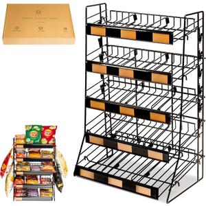 ODOXIA Candy Display Rack | Countertop Snack Organizer for Stores & Office | Chip Rack & Snack Stand for Counter Displays | Merchandising Shelf for Candy, Chips & Snacks