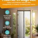 Flux Phenom Magnetic Screen Door - Bugs Out, Breeze in - 9min Install Auto-Sealing Heavy Duty Double Stitched Mesh, 52 Magnets, Hands Free Sliding & Patio Doors Net, Pet & Kid Friendly, 38 x 82 Inch