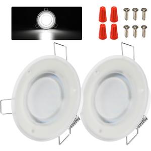 ULITECO RV Recessed Ceiling Light, 3Inch RV Puck Light 12V, 400LM RV Light Interior, Camper Light Fixture for RV Motorhome Caravan Trailer Boat (5500-6500K Cool White, 2Pack)