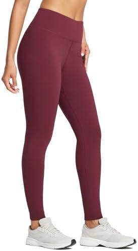baleaf Women's Fleece Lined Leggings Water Resistant Thermal Winter Warm Tights High Waisted with Pockets Running Gear, Wine, Size M