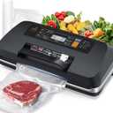 95kpa Vacuum Sealer Machine, Updated 2025 Commercial Fully Automatic Food Sealer, 10-in-1Functions & Powerful Sealing System with Double Heat Seal, Easy-Lock Handle, Built-inCutter and Bag Storage (Black)