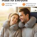 2 x Inflatable Neck Pillow for Airplane Travel with Built-in Hand Pump, Velvet-Feel Ergonomic Air Cushion, Compact Lightweight Portable Neck Support for Car, Train, Bus, Office Napping