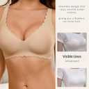 COOL CUTE Jelly Bras for Women Wireless Comfort Bralette for Women Seamless Everyday Bra Soft Support Invisible T-Shirt Bra (Beige, L)