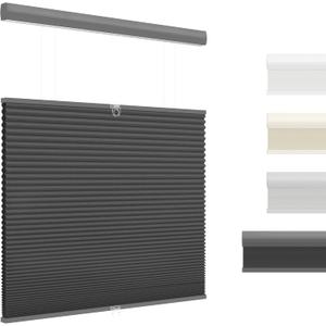 Top Down Bottom Up (TDBU) Cellular Shades Cordless Honeycomb Blinds for Indoor Windows, for Windows Size (24" W  64" H) Colour (Black - Blackout)