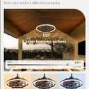 Fanbulous Outdoor Ceiling Fans with Light for Patios, 20" Weatherproof Plug in Ceiling Fan, Gazebo Fan Remote&APP Control, 3CCT Dimmable,Caged Ceiling Fan with Hanging Hook for Porch, Pergola,Canopy