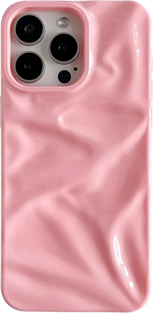 Caseative for iPhone 16 Pro Case,Solid Color Water Ripple Wave Pattern Pleated Phone Case (Pink,16 Pro) Caseative for iPhone 16 Pro Case,Solid Color Water Ripple Wave Pattern Pleated Phone Case (Pink,16 Pro)