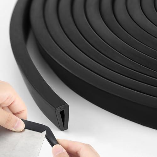 Kingdder Rubber Edge Trim 1/8" U Channel Sheet Metal Edge Protector Door Seal Strip Guard Weather Resistance Fits for Car Doors Steel Plates Glass Hatches Table Corners(10 Feet)