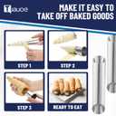Cream Horn Molds for Baking, 35pcs Cannoli Tubes Molds, Non-stick Stainless Steel 16pcs Cone Shaped and 12pcs Tubular Shaped Cannoli Forms for Danish Pastry Lady Lock Form Cream Roll Croissant
