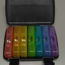 Pill Organizer 3 Times a Day, Fullicon Large Weekly Pill Case 7 Day, Daily Pill Box with 21 Compartments, Pill Dispenser Supplement Holder for Pills/Vitamin/Fish Oil - Multi-Colored