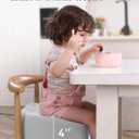 Babelio Ergo-Designed Booster Seat for Kitchen Chair, Promote Proper Upright Posture, Toddler Booster Seat for Dining Table, Removable & Washable Cover, Suitable for 18 Months to 5 Years, Grey
