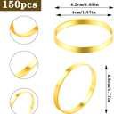 100Pcs Gold Napkin Rings Bulk, Elegant Gold Napkin Rings, Servilleteros para Mesas for Weddings, Parties, Dinners