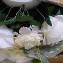 NUPTIO Large Flower Centerpieces for Tables: 17.7 inch Diameter White Artificial Flower Ball Arrangement 10 Pcs for Wedding Party Centerpiece - Fake Floral Rose for Bridal Shower Decorations