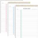 To Do List Notepad 3pcs/set - Daily Planner Notepad Undated 52 Sheets Tear Off, 5.5" x 8.3" Planning Pad Checklist Productivity Note Pad for Work and Personal Organized (Rainbow-A5(3pcs) pink, blue)