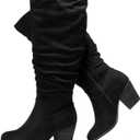 Luoika Women's Extra Wide Calf Knee High Boots, Wide Width Winter Tall Boots, Black, 11, X-Wide
