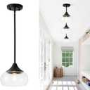 Modern Pendant Lights for Kitchen Island, Black Pendant Light Fixtures with 8.5" Clear Glass Shade, Industrial Hanging Pendant Lights Fixture for Kitchen Island Dining Room Bedroom Entryway 1 Pack