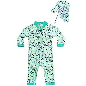 weVSwe Newborn Baby Boy Swimsuit Toddler Rash Guard Long Sleeve UPF 50+ Sun Protection Swimwear with Sun Hat Set 0-6 Month