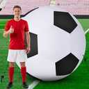 Hollowfly 6ft Giant Inflatable Soccer Ball Outdoor Indoor Sports Party Decoration for Gameday, Summer Backyard, Pool, Yard, Sport Themed Party(Soccer)