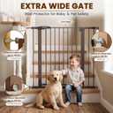 Mumeasy 36" High Extra Tall Dog Gate, 29.7"-40.5" Wide Pressure Mounted Tall Baby Gate for Dog, Auto Close Pet Gate with Door for Stairs,Doorways,House,Black