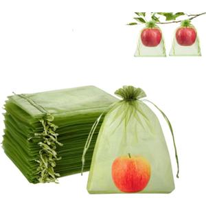60 PCS Fruit Protection Mesh Bags,6.69x9 Inch,Drawstring Reusable Netting Cover for Plants, Fruits, Vegetables, Flowers