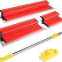 Drywall Skimming Blade Set with 30" - 48" Extension Handle 10in/24in/32in Stainless Steel Skimming Blades for Wall Surface Smoothing Ideal for Drywall Plaste Wallboard Repair Joint