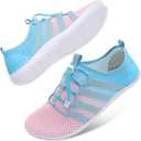 JIASUQI Athletic Hiking Beach Water Shoes Barefoot Aqua Swim Sports Walking Shoes for Women Men (L)