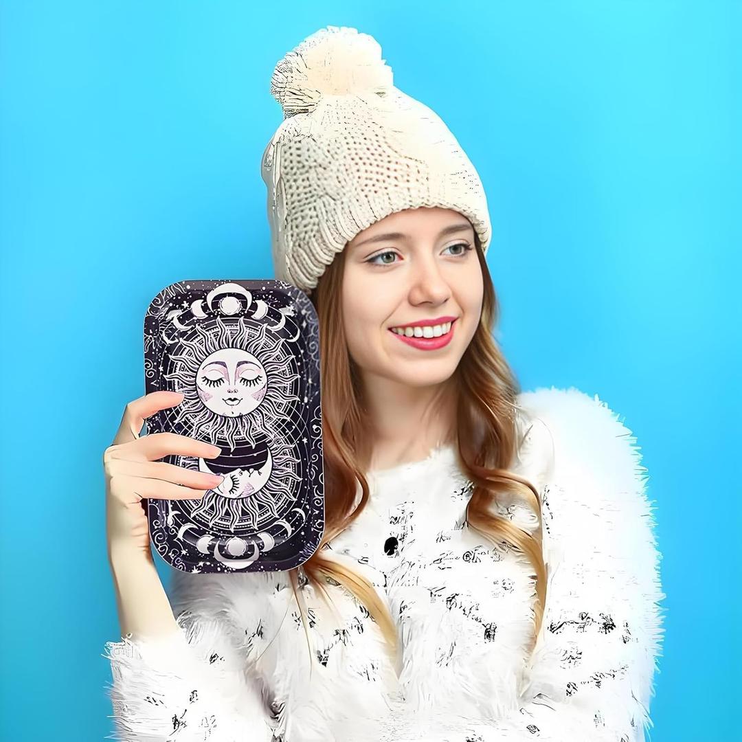 Metal Trays Large Cute Decorative Tray Ideal for Home Storage or on The Go,for Home Decor, Coffee Table, Tea, Snacks, Gifts - 11" x 7" (Purple)