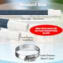 Jadive 2 Pack 1 1/2 Swimming Pool Filter Hose Replacement Kit 59 Long Pool Vacuum Hoses Universal 1.25/1.5 Inch Combo Hose Adapter with Clamps and Tape for Above Ground Pool(Dark Blue)