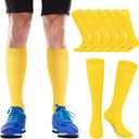 Haysandy 3 Pairs Baseball Socks Bulk Softball Sock Youth High Long Tube Soccer Football Team Boys Girls Adults Sport Sock(Yellow,S)
