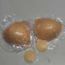Double-Sided Sticky Bra Pad Inserts, Lightly Padded & Reusable Adhesive Push Up Pads for Bikini and Swimsuit, Dark Beige, L