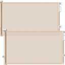2Pack Retractable Baby Gates for Stairs, 58" Extra Wide Mesh Dog Gate for Doorways, Home Saftey Gate for Child Toddler Pet, Indoor and Outdoor Use, Easy Install, 34" Height, Beige