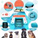 Dog Water Ramp 47 * 40inch Inflatable Pet Floating Platform Blue, Dog Dock Ramp for Boat Pool Lake Sea, Non-Slip Pool Water Ramp for Dogs up to 220lbs, EVA Float Ramp Dog Water Ladder
