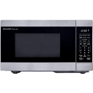 SHARP Compact Countertop Microwave Oven with Removable 10" Carousel Turntable, 700 Watt, 0.7 Cubic Feet, Stainless Steel
